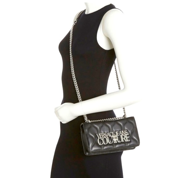 Authentic‼️ 💯 VERSACE JEANS COUTURE Partial Chain Strap, Crossbody Bag - Picture 5 of 10